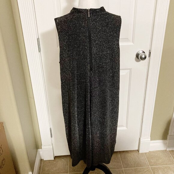 REITMANS Plus-size dark silver metallic mock neck flowy shift dress ~ 2X XXL - Picture 12 of 12